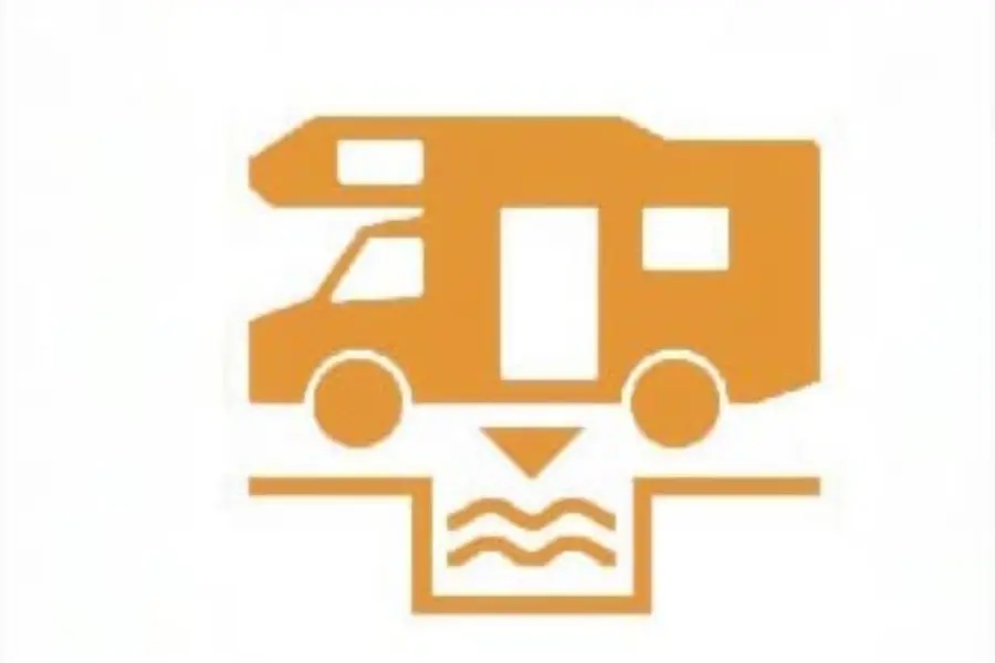 Camper service punt makkum verkeersbord oranje